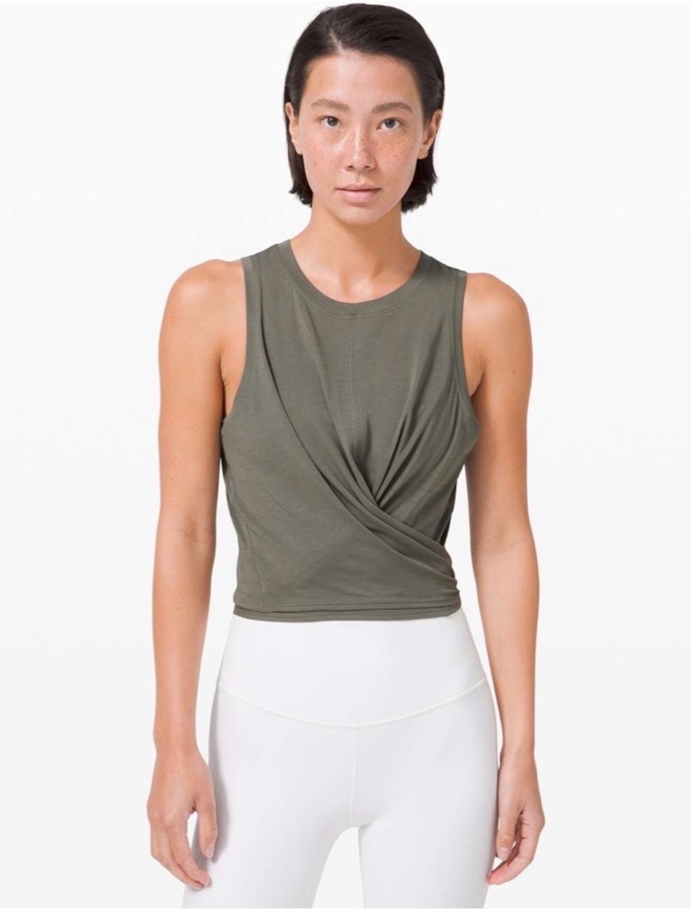 Lululemon Time to Restore tank top in Grey Sage